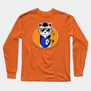 Cartoon style Musician Cat Club Long Sleeve T-Shirt